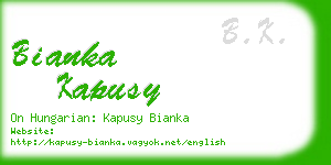 bianka kapusy business card